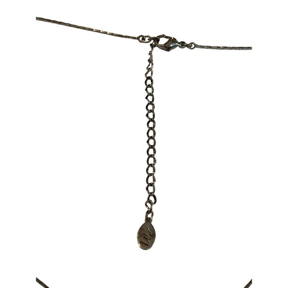 Silvertone Blue Beaded 2 Strand Necklace With Adjustable Chain 17 - 20 inches - Picture 4 of 6